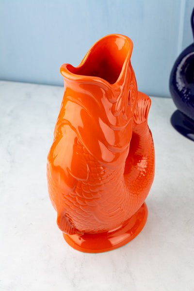 English Ceramic Fish Gluggle Jug