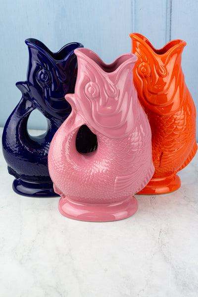 English Ceramic Fish Gluggle Jug