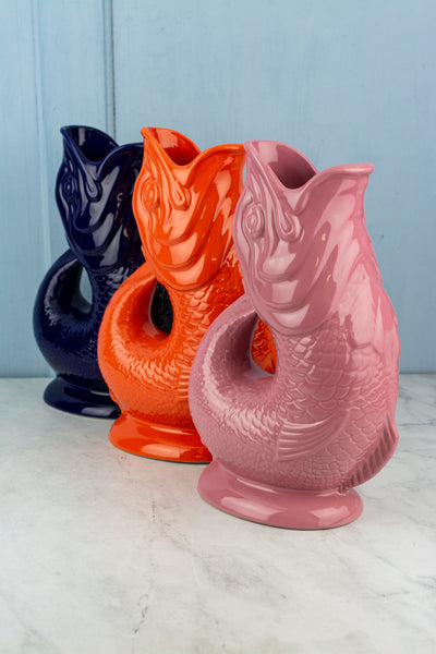 English Ceramic Fish Gluggle Jug