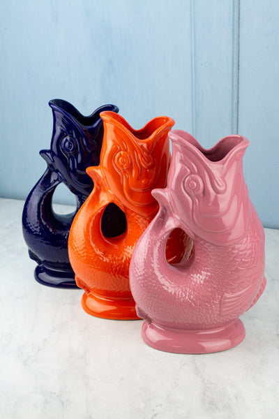 English Ceramic Fish Gluggle Jug