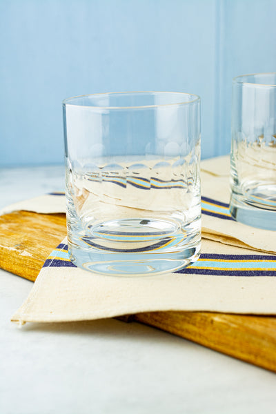 English Hand-Engraved Rocks Glasses - Set of 2