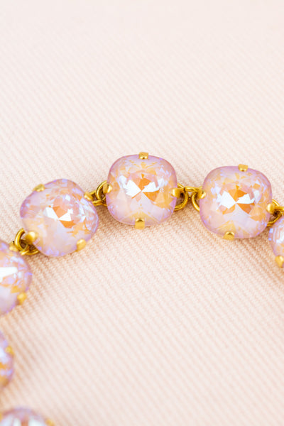 French Rose Cushion Cut Crystal Bracelet