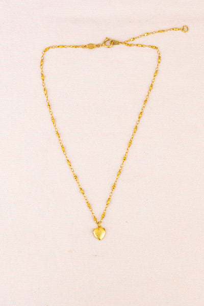 French Golden Heart Locket Necklace