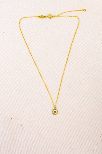 French Round Rhinestone Necklace