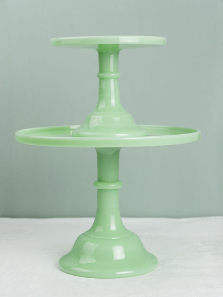 Jadeite Glass Cake Stand - 10"