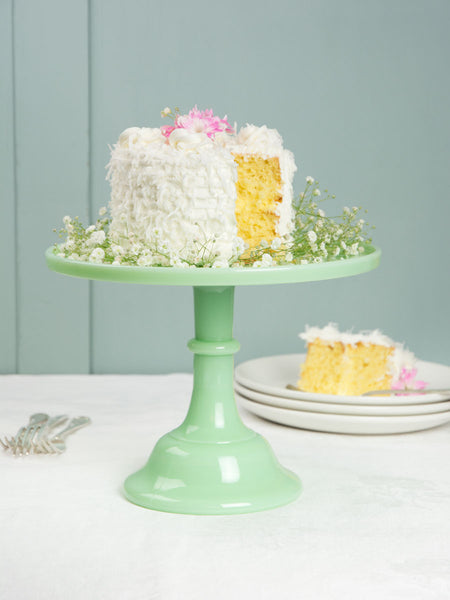 Jadeite Glass Cake Stand - 10"