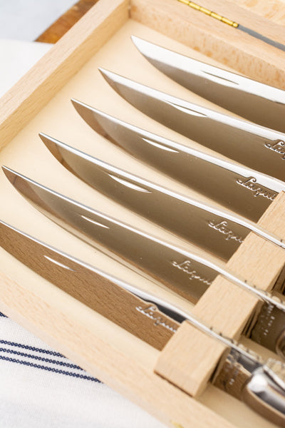 Laguiole Mixed Wood 6-piece Steak Knife Set
