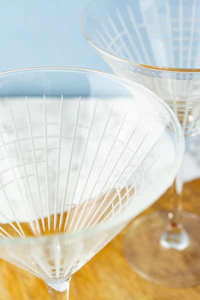 Hand-Engraved Martini Glasses - Set of 2