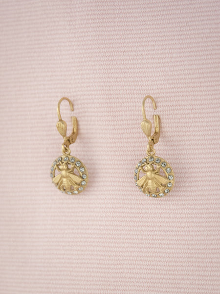 Golden Bee Drop Earrings