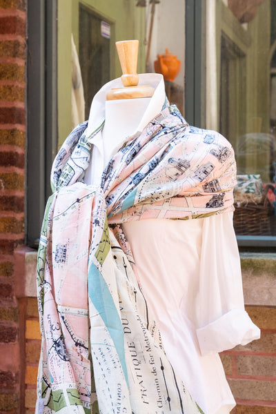 Paris Map Scarf