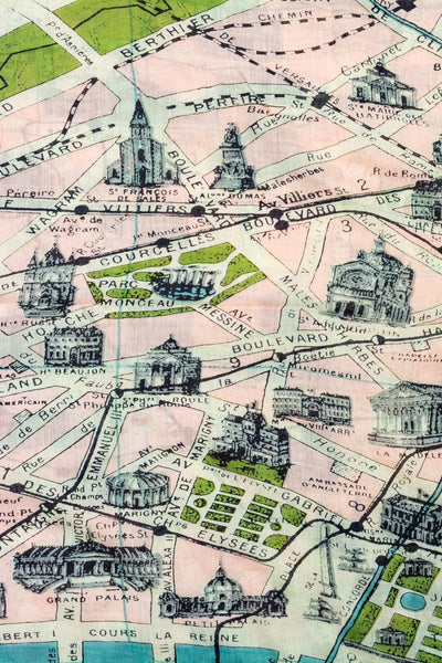 Paris Map Scarf
