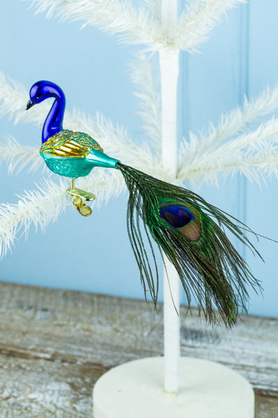 Glass Magnificent Peacock Ornament