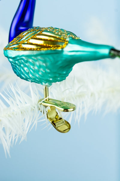 Glass Magnificent Peacock Ornament