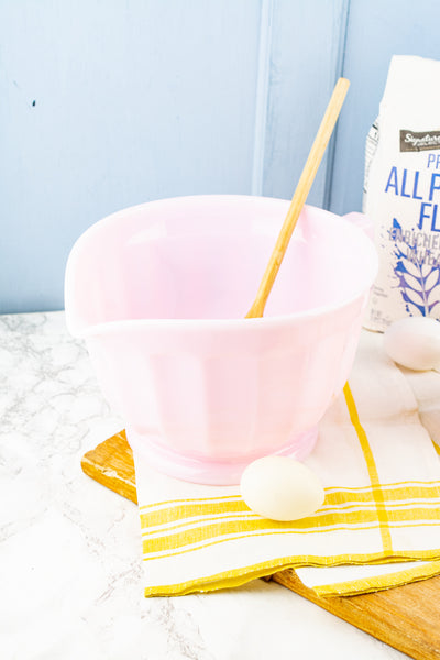 Pink Milk Glass Batter Bowl