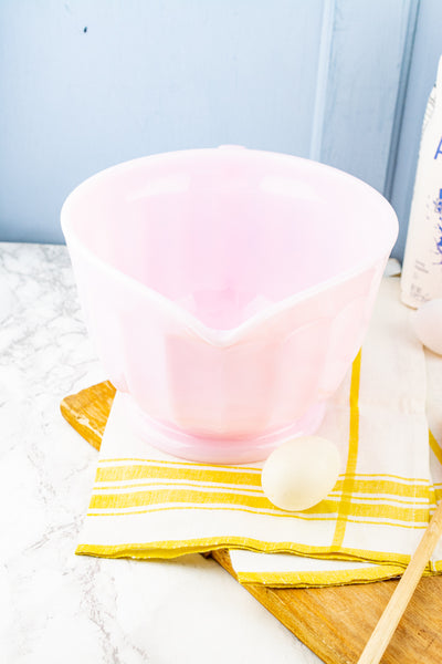 Pink Milk Glass Batter Bowl