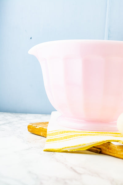 Pink Milk Glass Batter Bowl