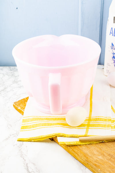 Pink Milk Glass Batter Bowl