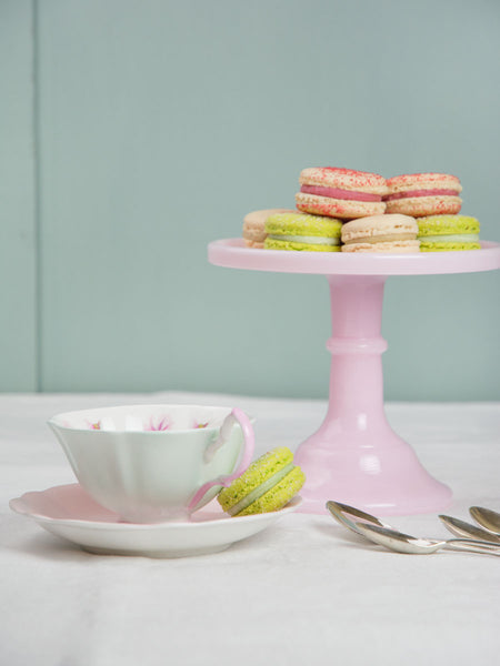 Pink Milk Glass Cake Stand - 6"