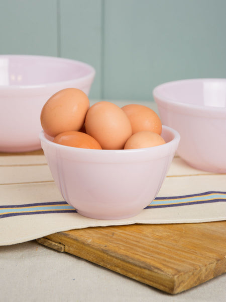 Pink Milk Glass Mixing Bowls - Set of 3