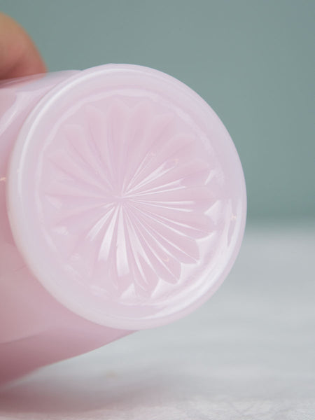 Pink Milk Glass Panel Tumbler