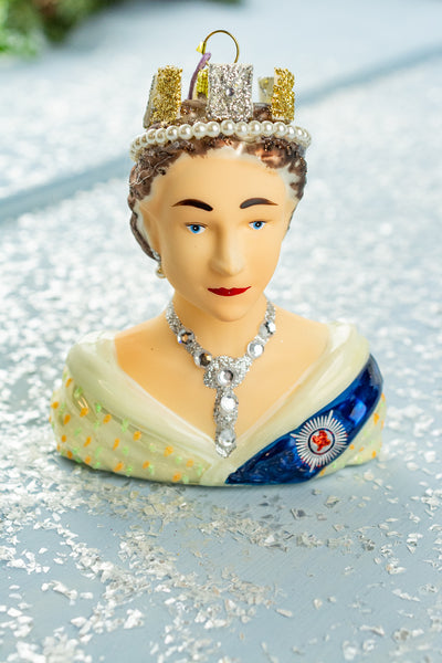 Queen Elizabeth II Glass Ornament