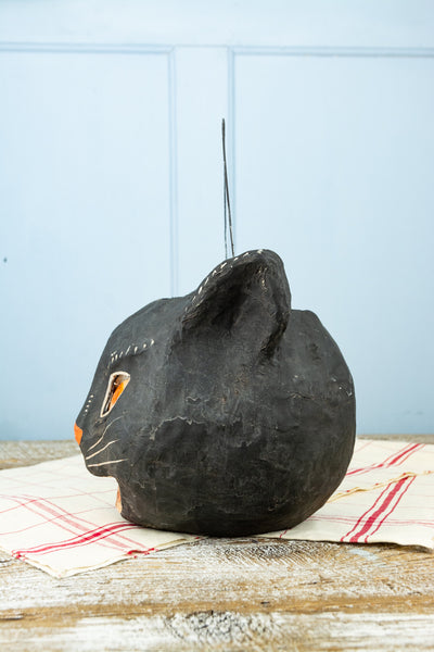 Fierce Feline Paper Mâché Halloween Basket