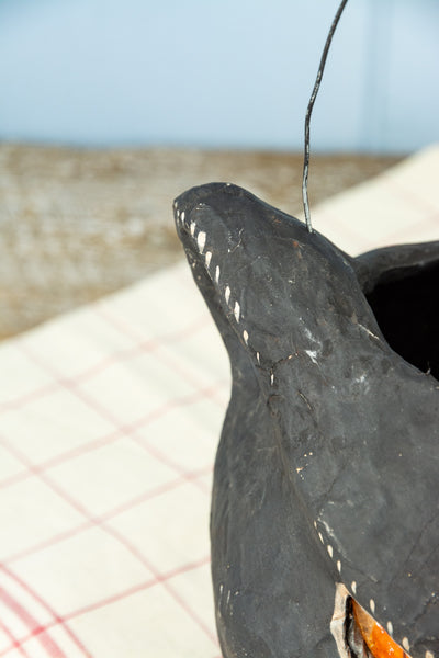 Fierce Feline Paper Mâché Halloween Basket