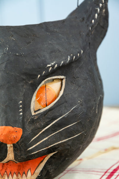 Fierce Feline Paper Mâché Halloween Basket