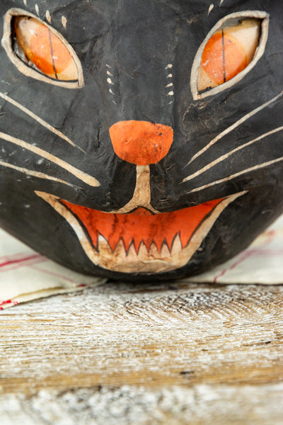 Fierce Feline Paper Mâché Halloween Basket
