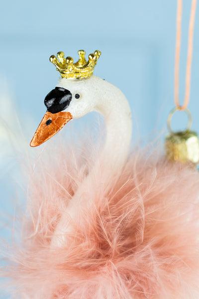 Regal Pink Swan Ornament