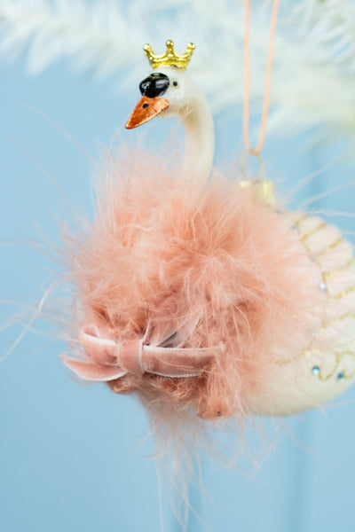 Regal Pink Swan Ornament