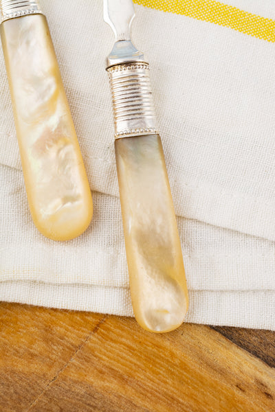 Victorian Mother-of-Pearl & Silverplate Spoons (Prices Vary)