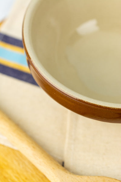 Vintage French Stoneware Rimmed Bowl