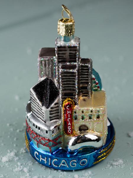 Glass Chicago Ornament