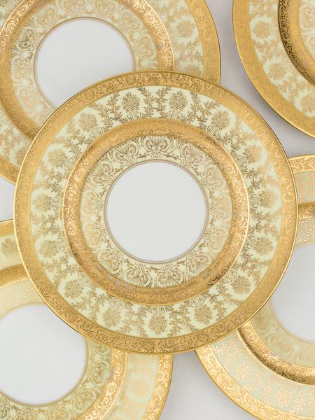 Lavish 22 Karat Gold Encrusted Dinner Plates
