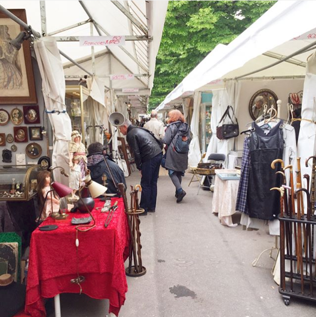 The biannual Place de la Bastille Brocante Market
