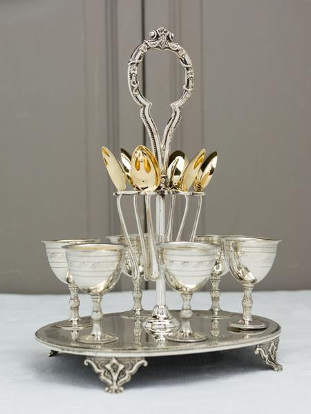 Victorian Silverplate Egg Cruet