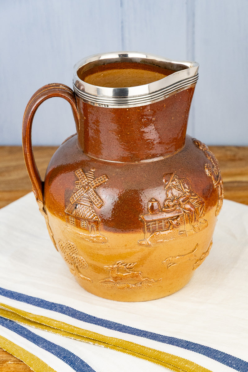 1876 Silver Rimmed Harvest Jug