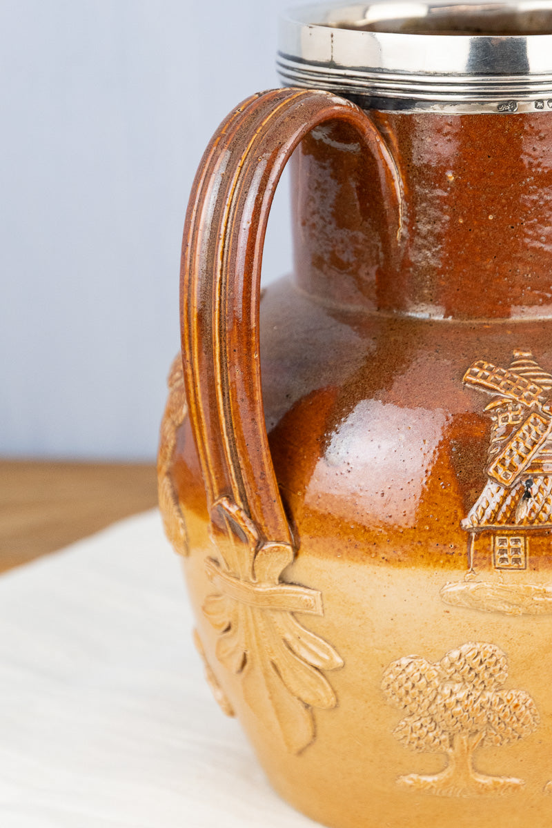 1876 Silver Rimmed Harvest Jug