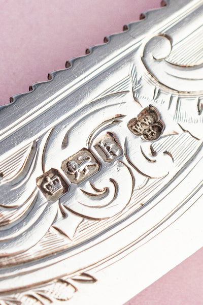 1902 Mother of Pearl and Sterling Cake Knife & Fork