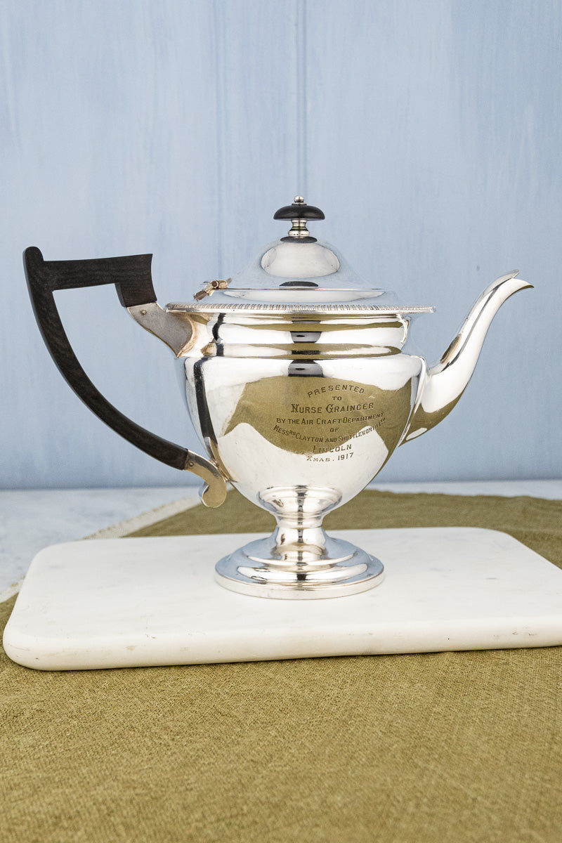 1917 Nurse Grainger Silverplate Teapot