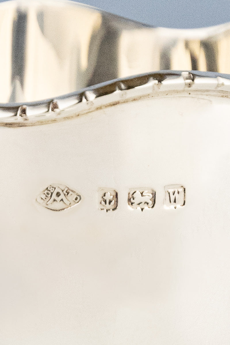 1921 English Silver Egg Cup & Spoon Set