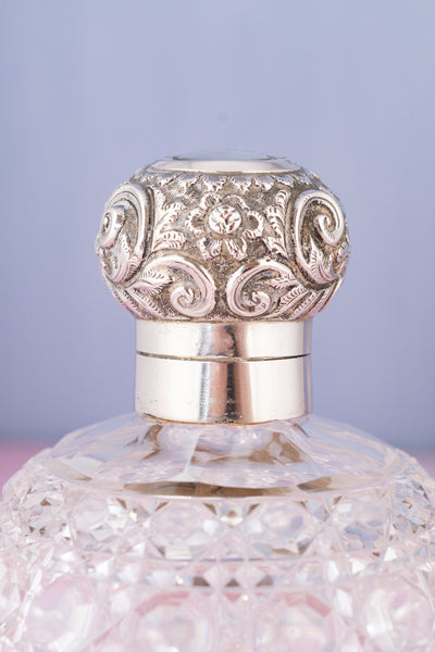 1923 Cut Crystal & Chester Sterling Scent Bottle