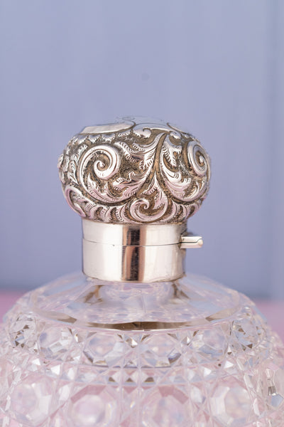 1923 Cut Crystal & Chester Sterling Scent Bottle