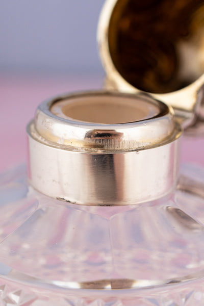 1923 Cut Crystal & Chester Sterling Scent Bottle