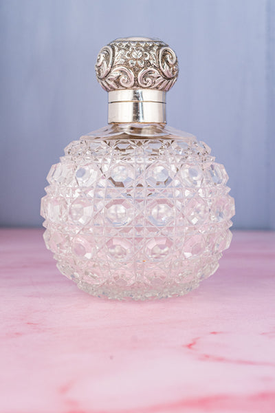 1923 Cut Crystal & Chester Sterling Scent Bottle