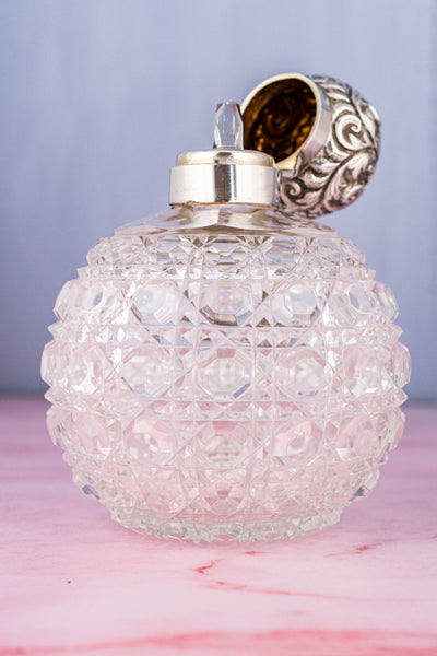 1923 Cut Crystal & Chester Sterling Scent Bottle