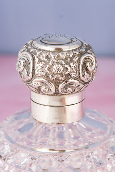 1923 Cut Crystal & Chester Sterling Scent Bottle