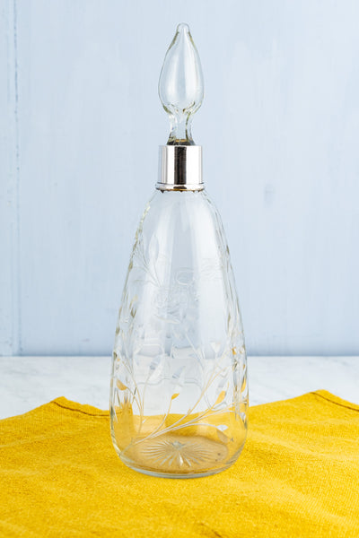 1927 Sterling Collar & Optic Glass Decanter