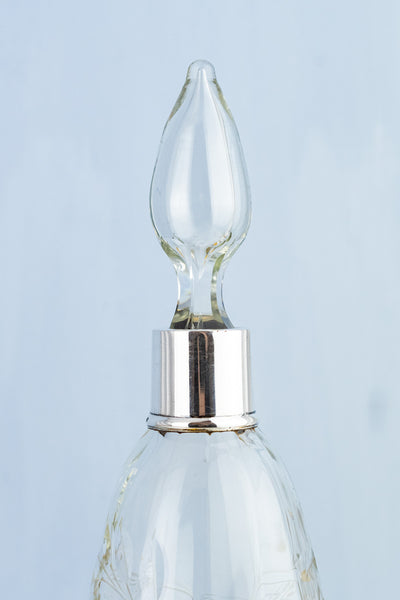 1927 Sterling Collar & Optic Glass Decanter
